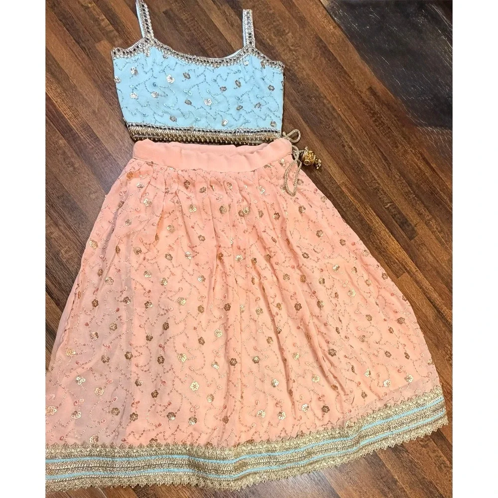 Whimsy crop tank and flowy sequin 2 piece dress. Size 8/10.  Photo client closet